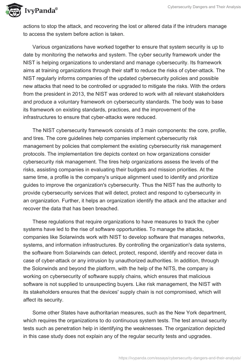 Cybersecurity Dangers and Their Analysis. Page 3