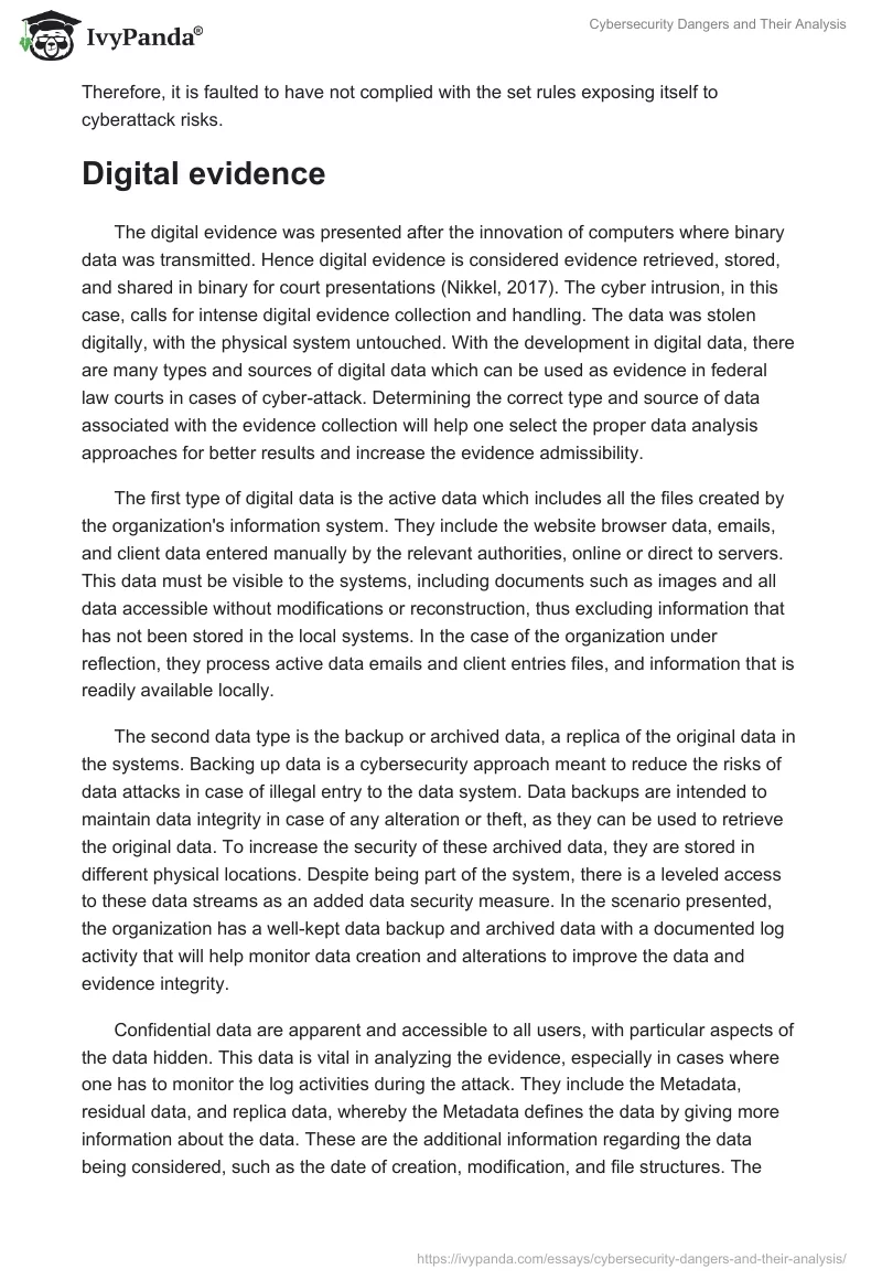 Cybersecurity Dangers and Their Analysis. Page 4