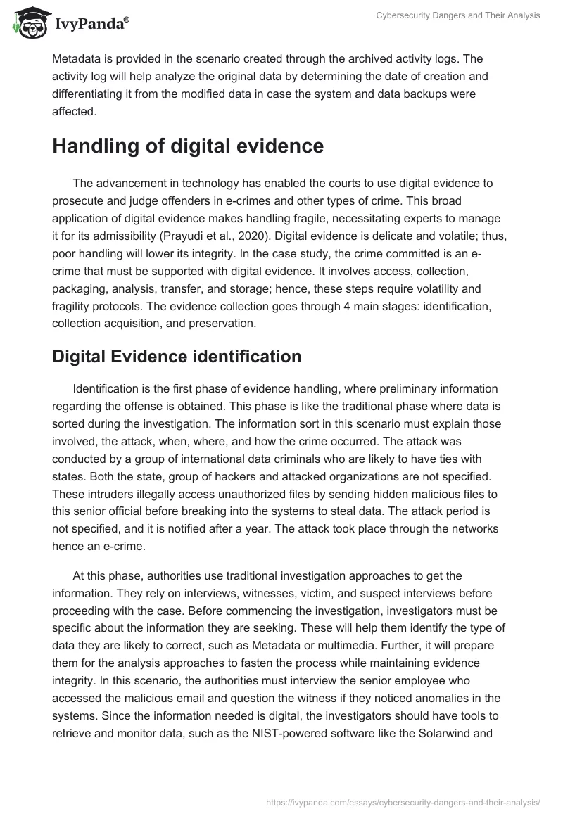 Cybersecurity Dangers and Their Analysis. Page 5