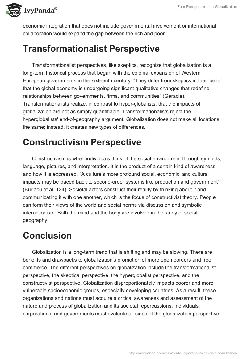 Four Perspectives on Globalization. Page 3