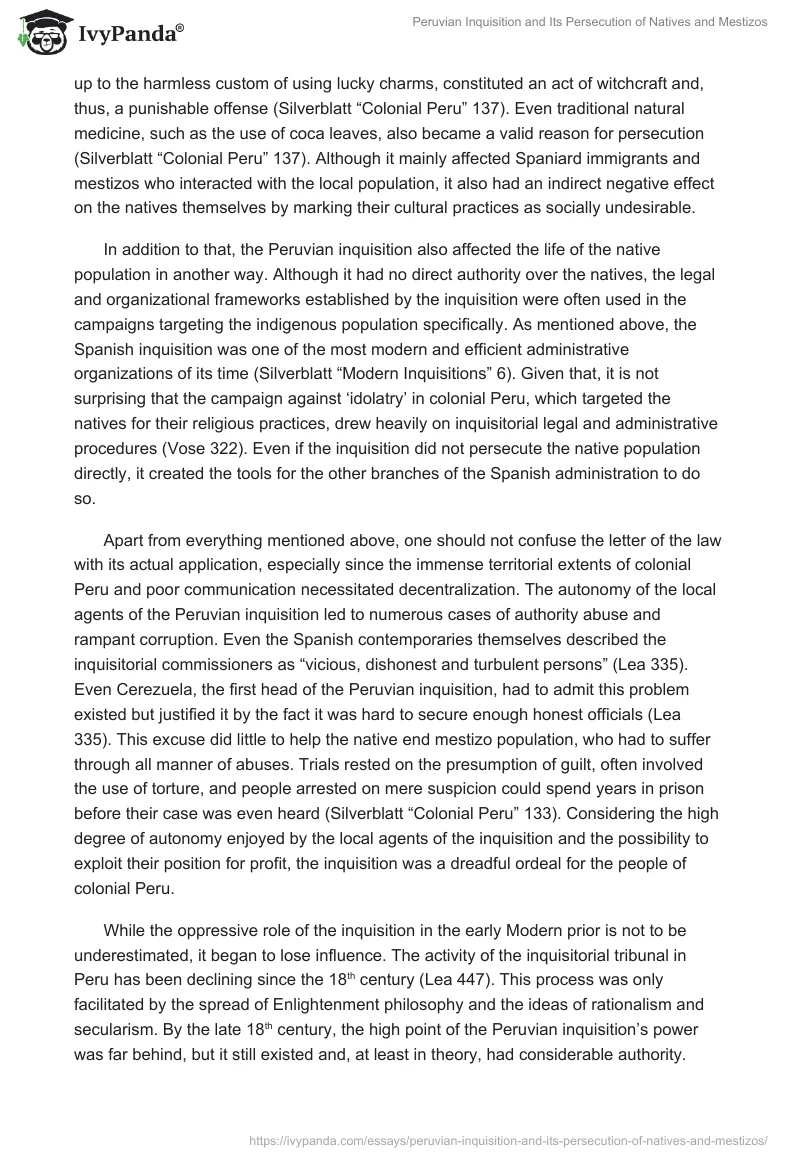 Peruvian Inquisition and Its Persecution of Natives and Mestizos. Page 3