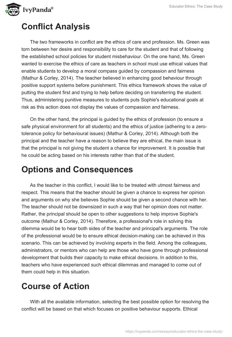 Educator Ethics: The Case Study. Page 2