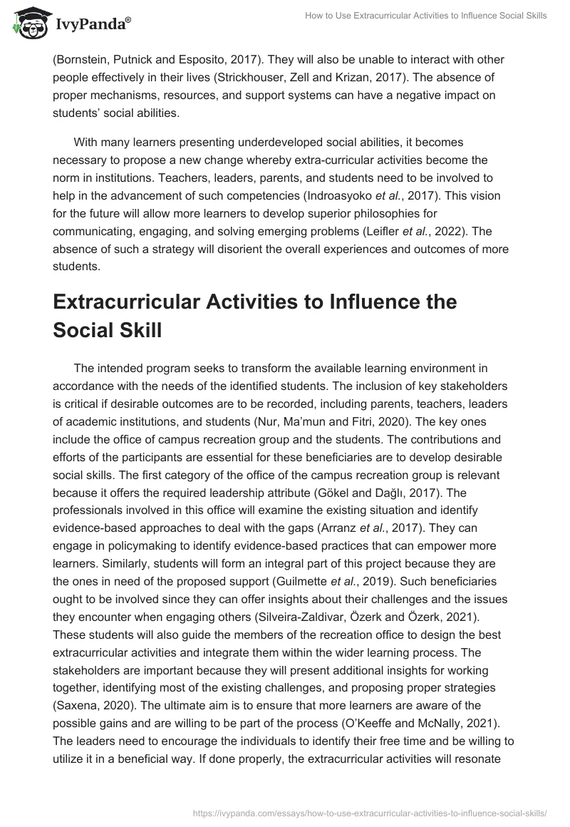 How to Use Extracurricular Activities to Influence Social Skills. Page 2
