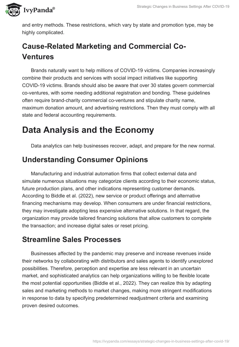 Strategic Changes in Business Settings After COVID-19. Page 3