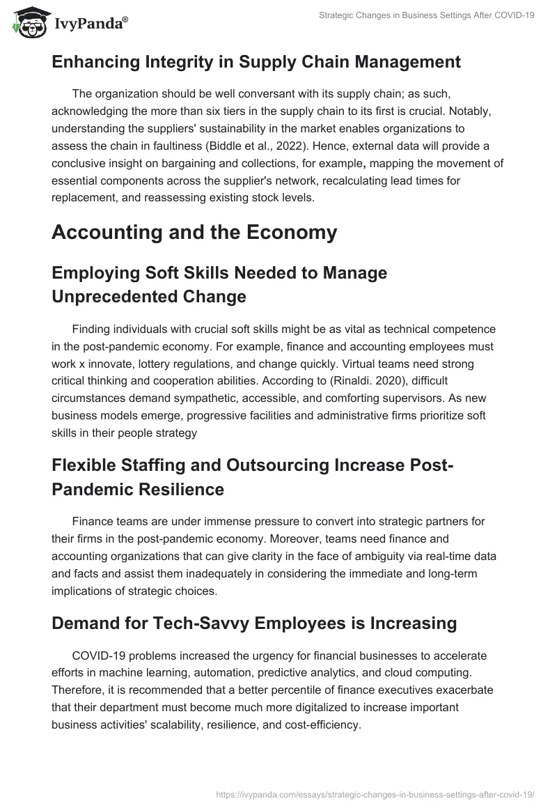 Strategic Changes in Business Settings After COVID-19. Page 4