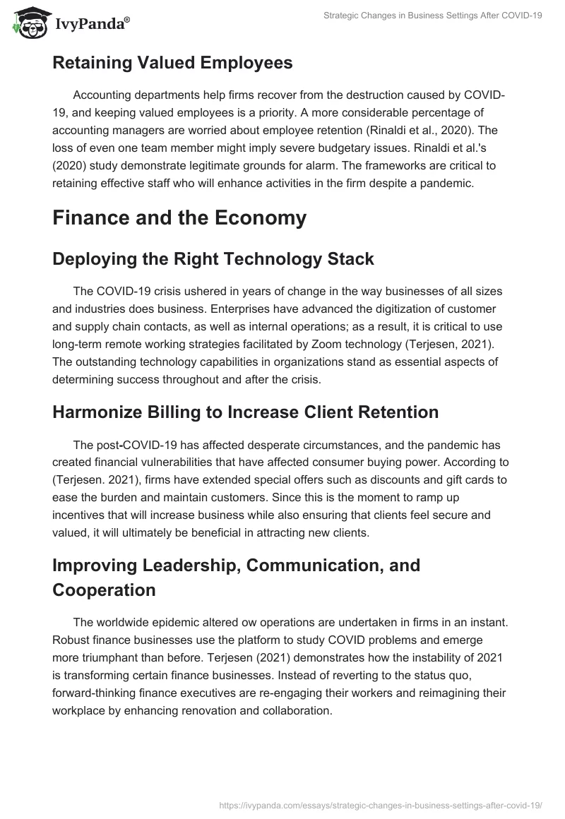 Strategic Changes in Business Settings After COVID-19. Page 5