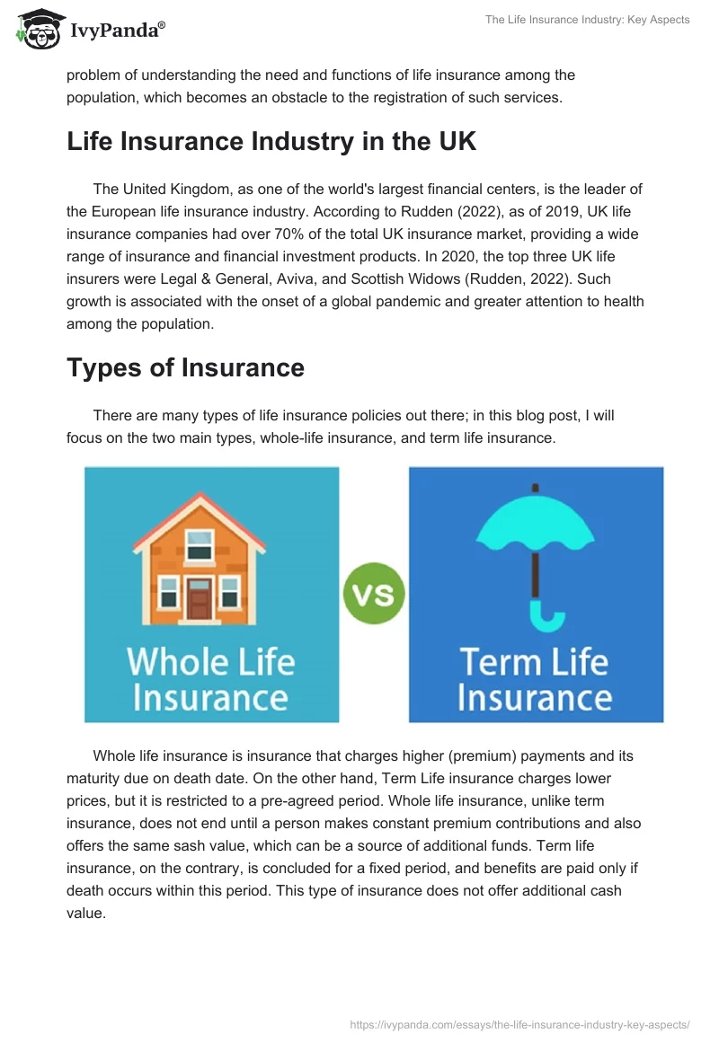 The Life Insurance Industry: Key Aspects. Page 2