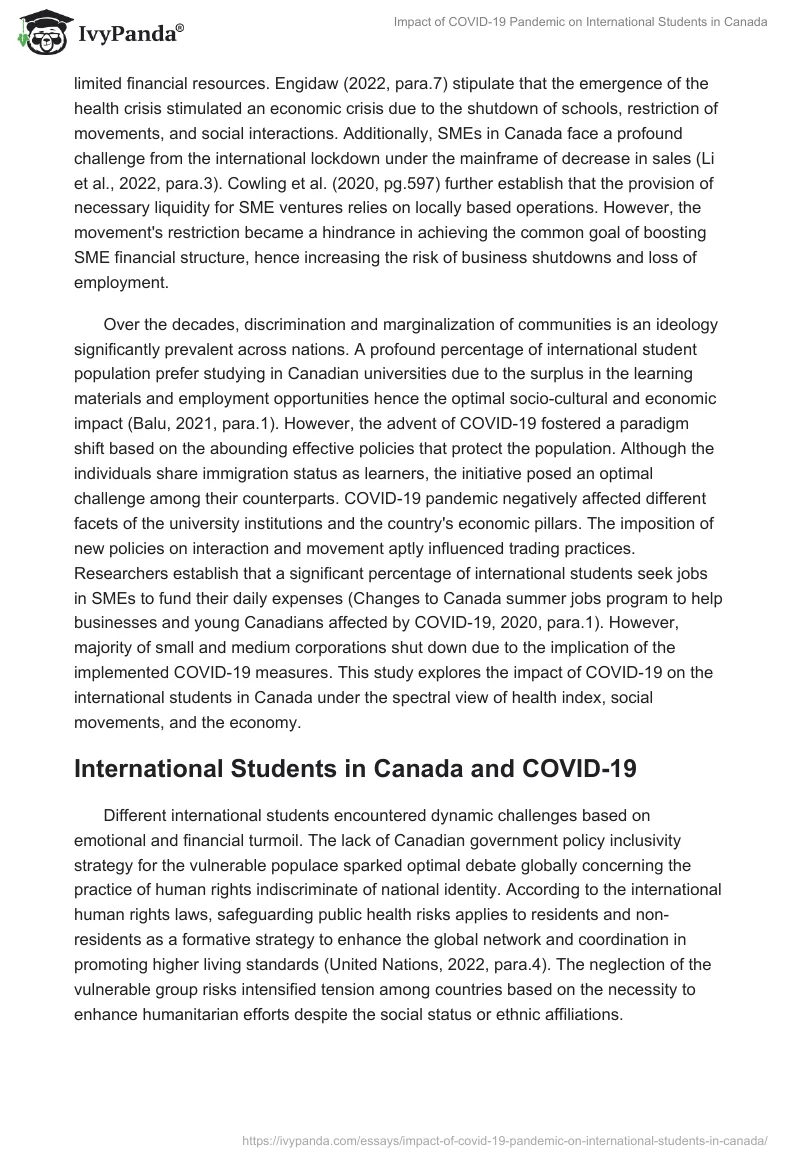 Impact of COVID-19 Pandemic on International Students in Canada. Page 5