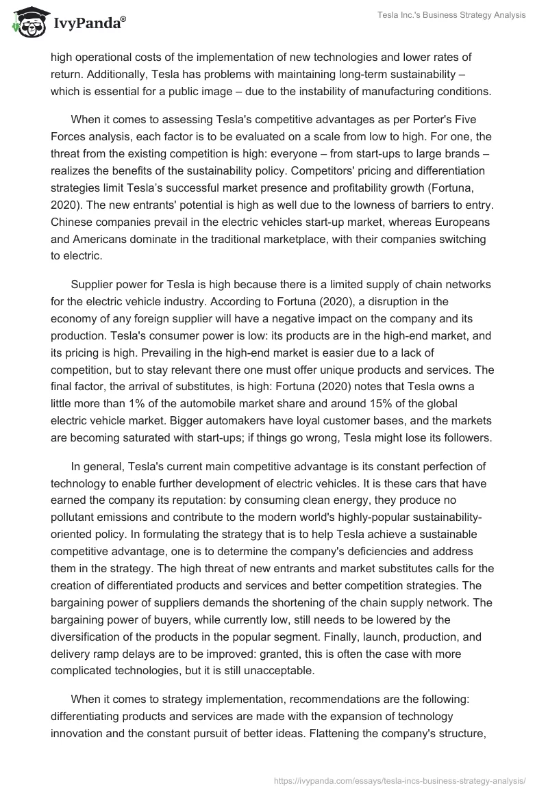 Tesla Inc.'s Business Strategy Analysis. Page 4