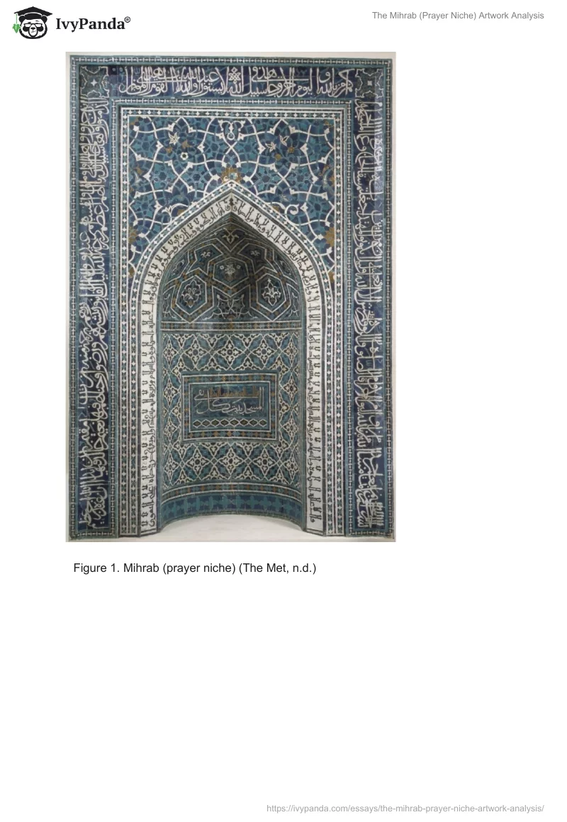 The Mihrab (Prayer Niche) Artwork Analysis. Page 2