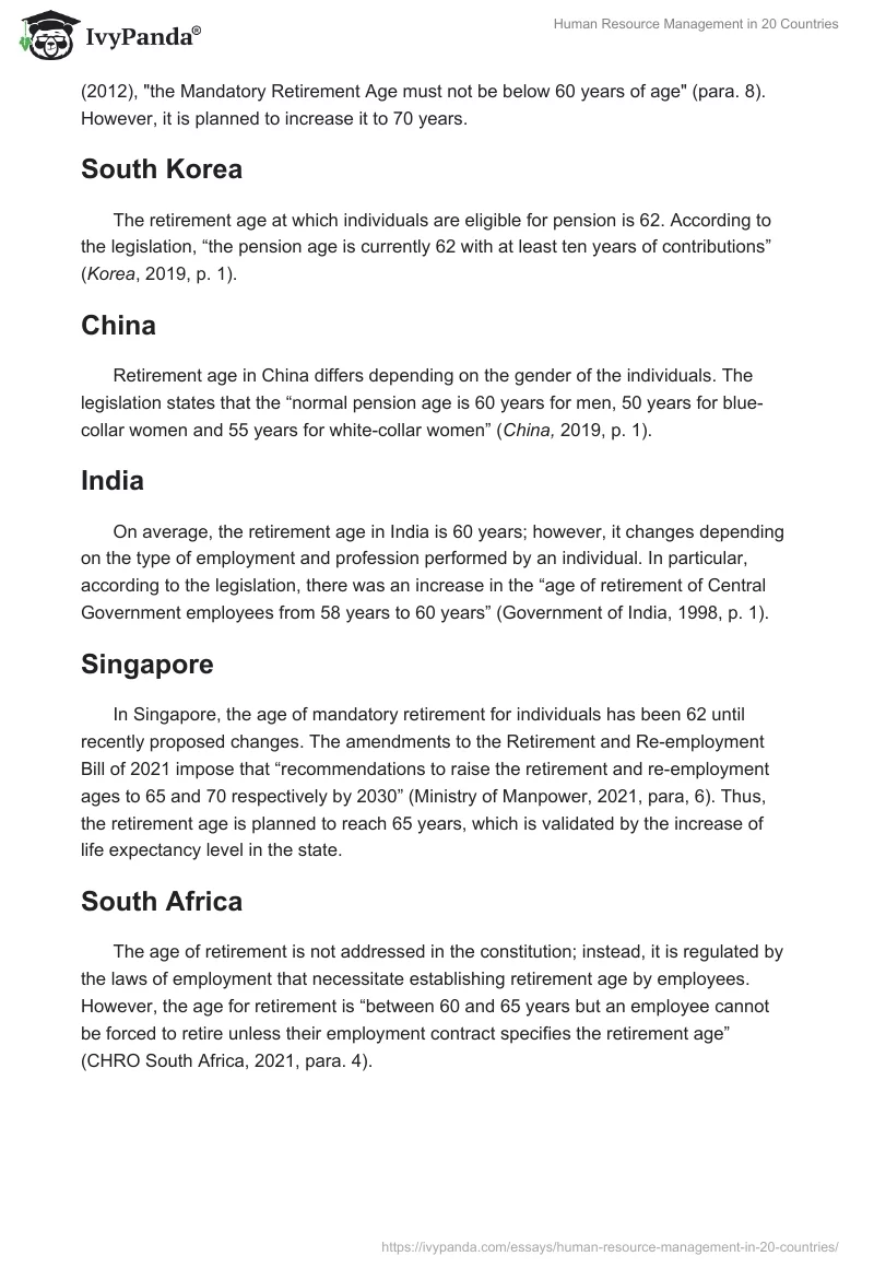 Human Resource Management in 20 Countries. Page 4