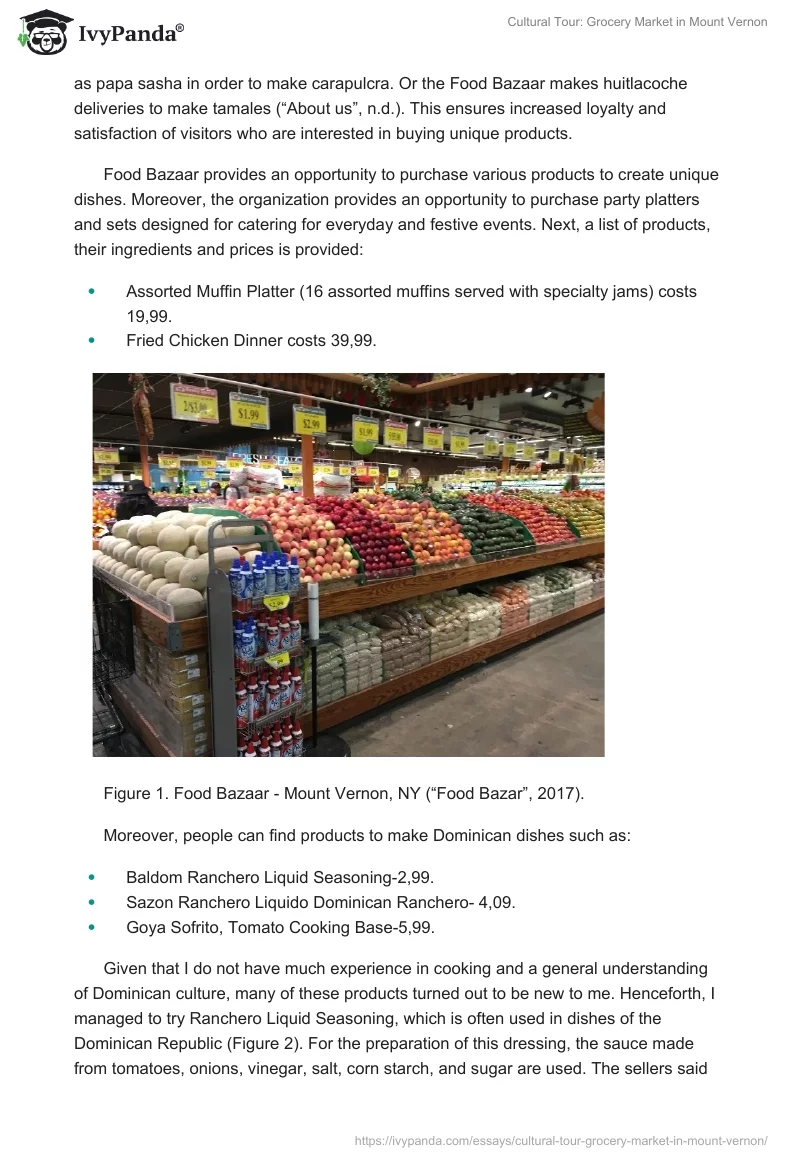 Cultural Tour: Grocery Market in Mount Vernon. Page 2