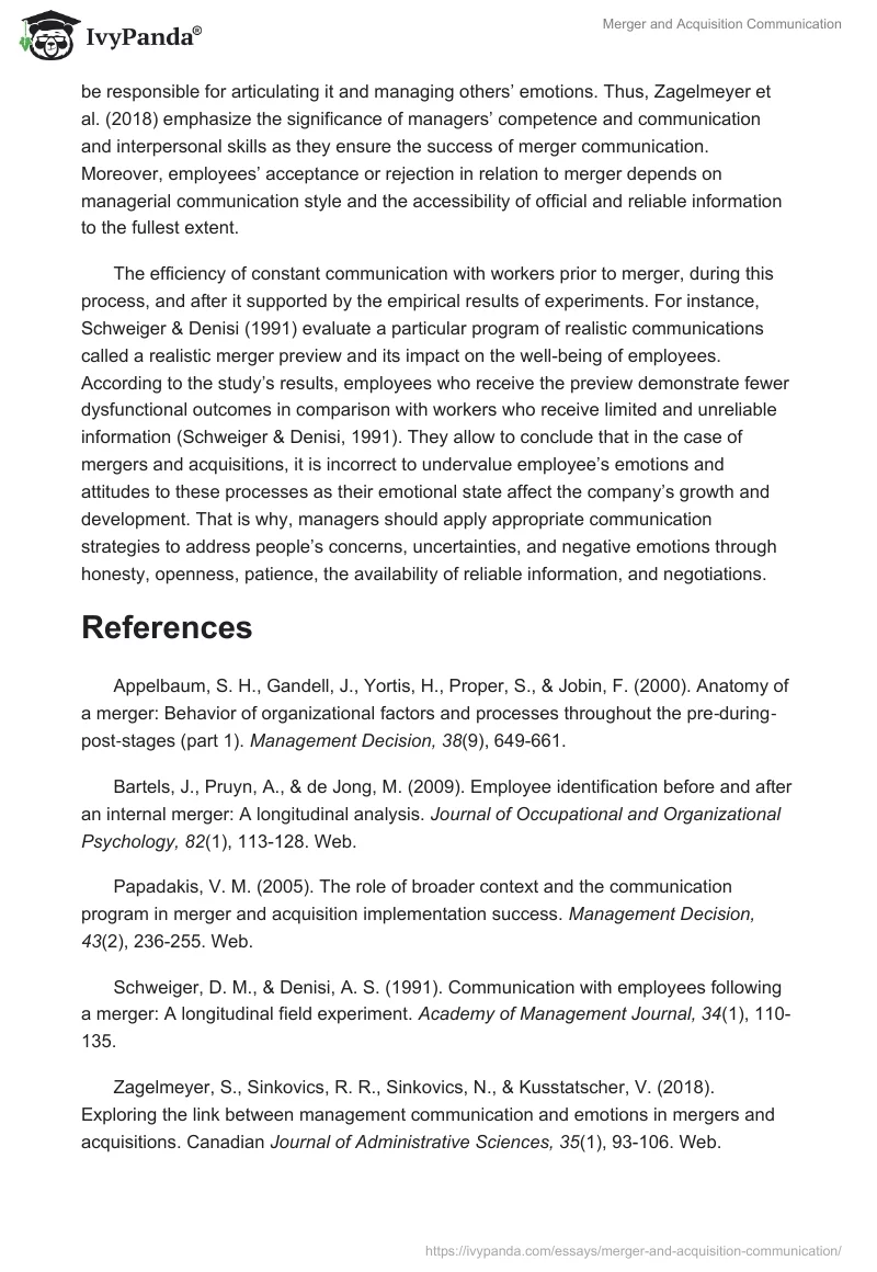 Merger and Acquisition Communication. Page 2