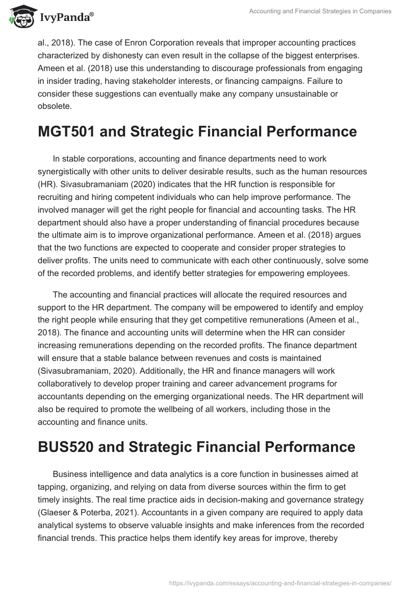 Accounting and Financial Strategies in Companies. Page 2