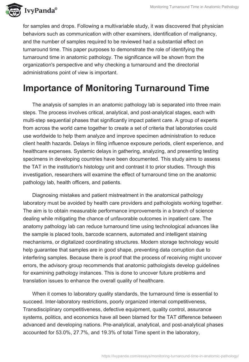 Monitoring Turnaround Time in Anatomic Pathology. Page 3