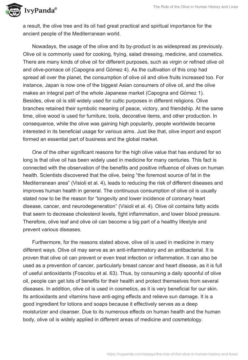 The Role of the Olive in Human History and Lives. Page 3