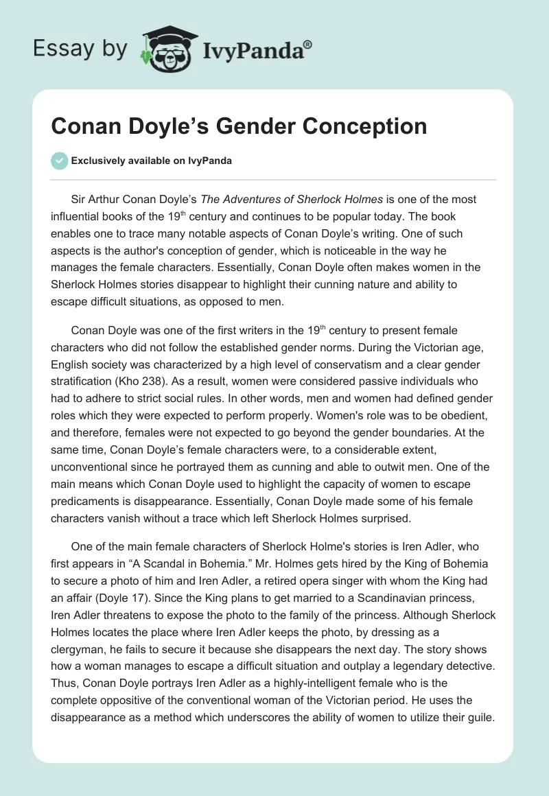 Conan Doyle’s Gender Conception. Page 1