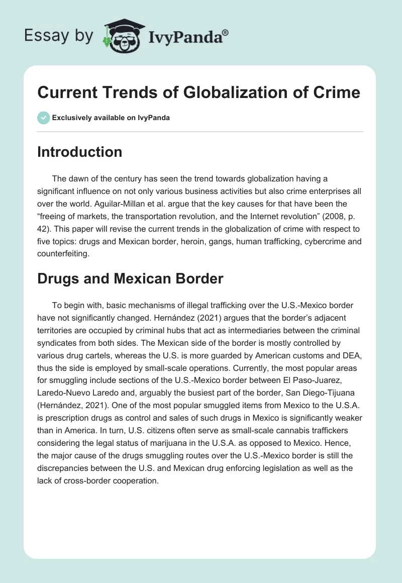 Current Trends in Globalization of Crime. Page 1