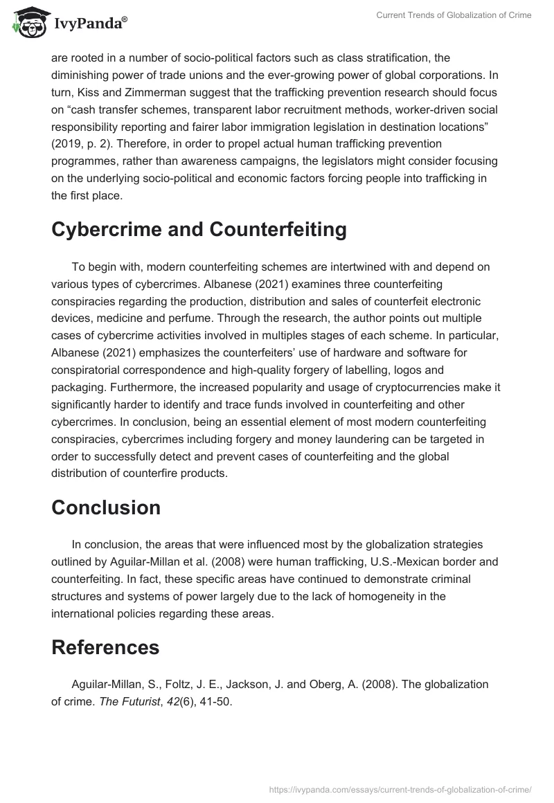 Current Trends in Globalization of Crime. Page 3
