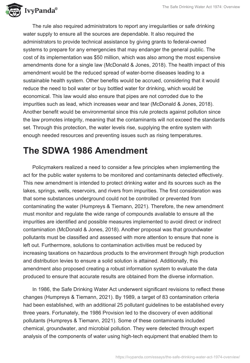 The Safe Drinking Water Act 1974: Overview. Page 3