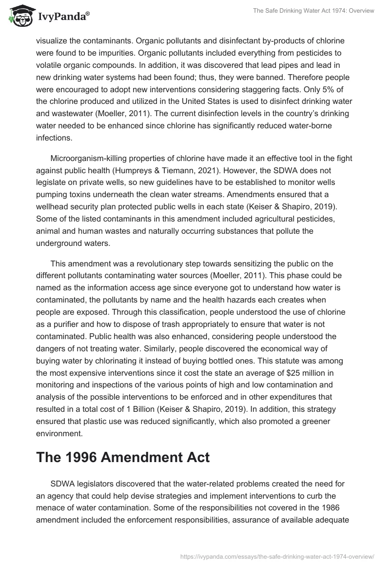 The Safe Drinking Water Act 1974: Overview. Page 4