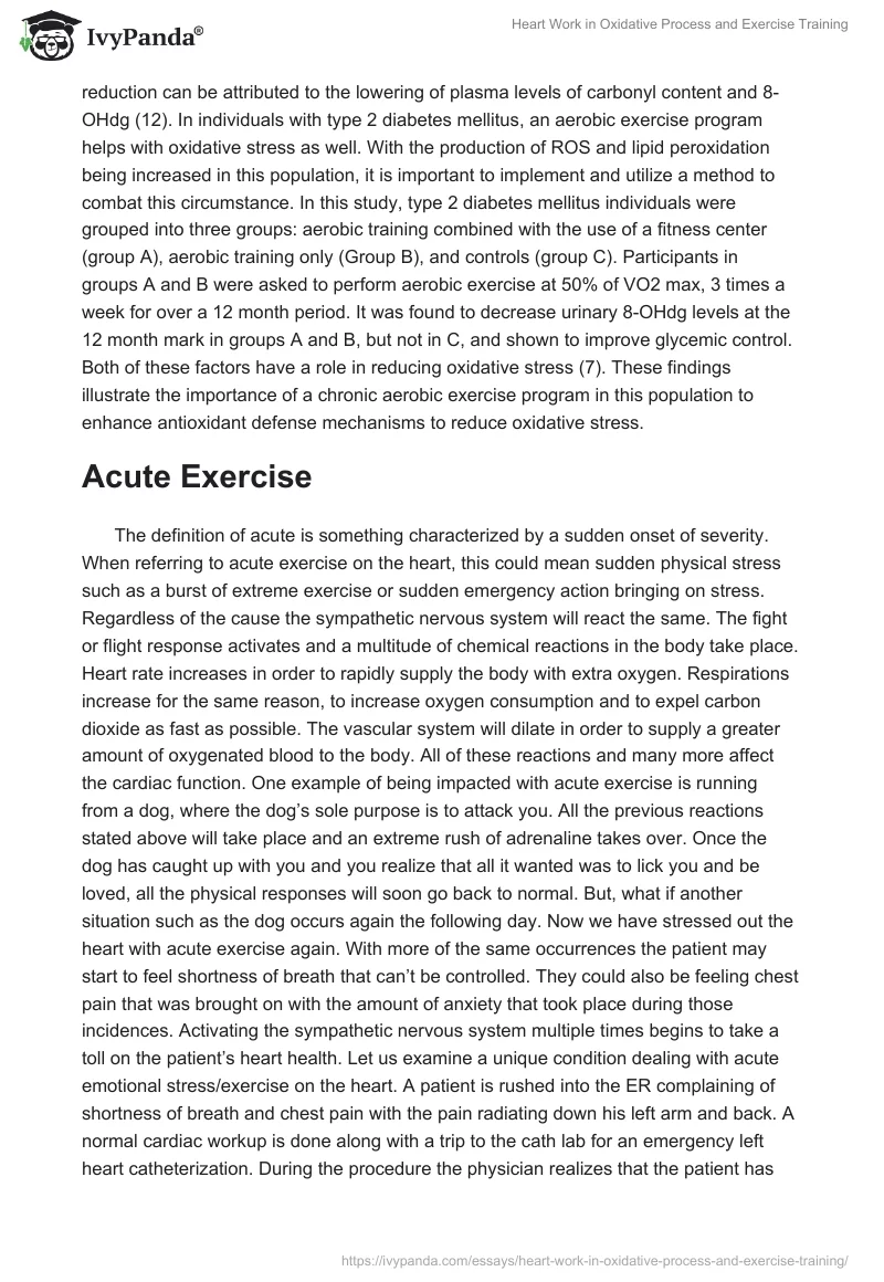 Heart Work in Oxidative Process and Exercise Training. Page 4