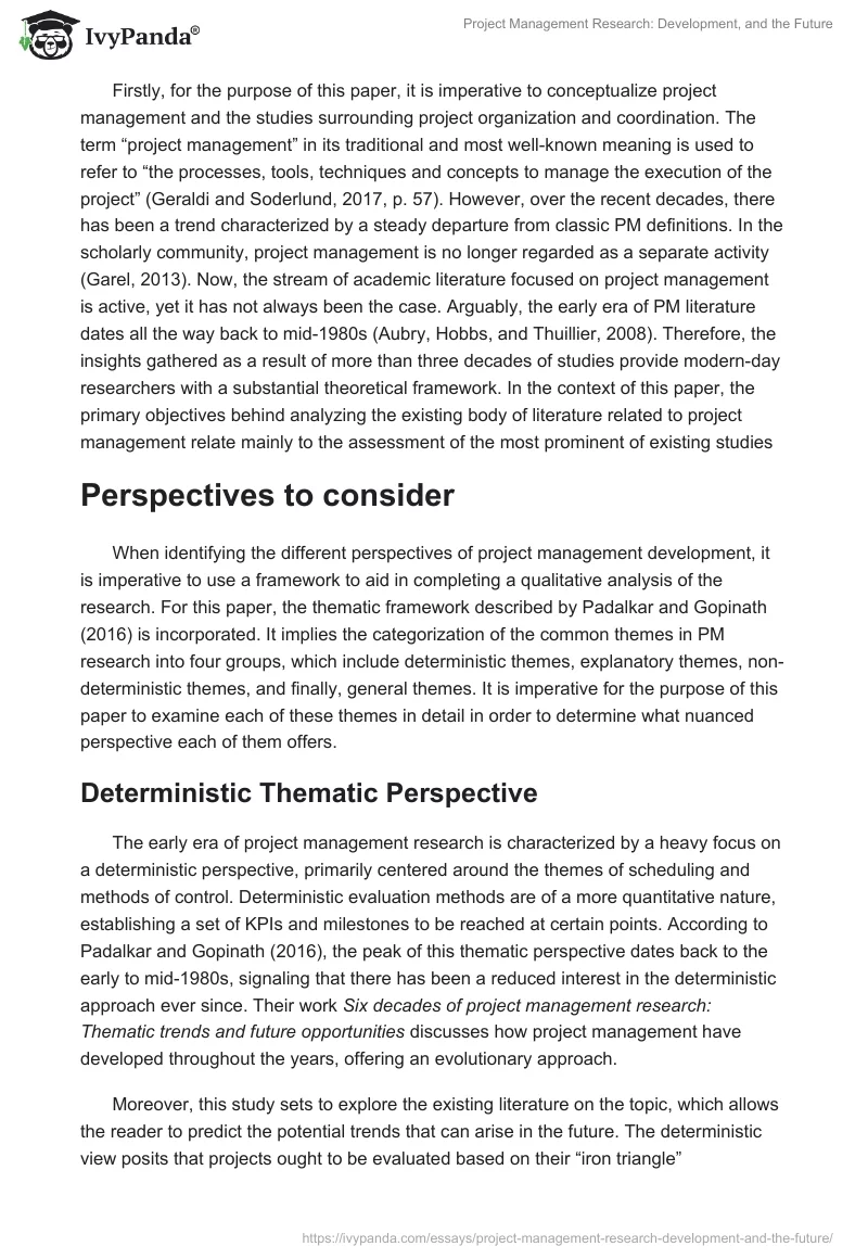 Project Management Research: Development, and the Future. Page 3
