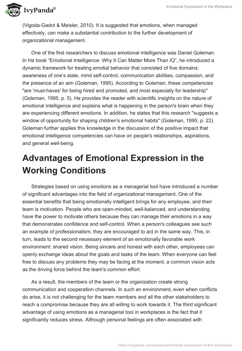 Emotional Expression in the Workplace. Page 2