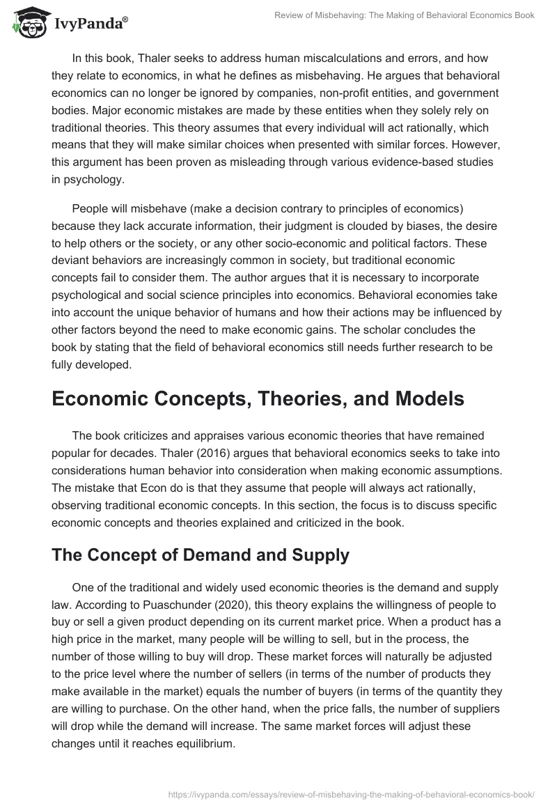 Review of "Misbehaving: The Making of Behavioral Economics" Book. Page 3