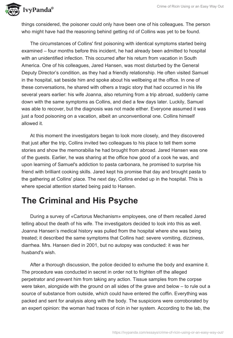 Crime of Ricin Using or an Easy Way Out. Page 2