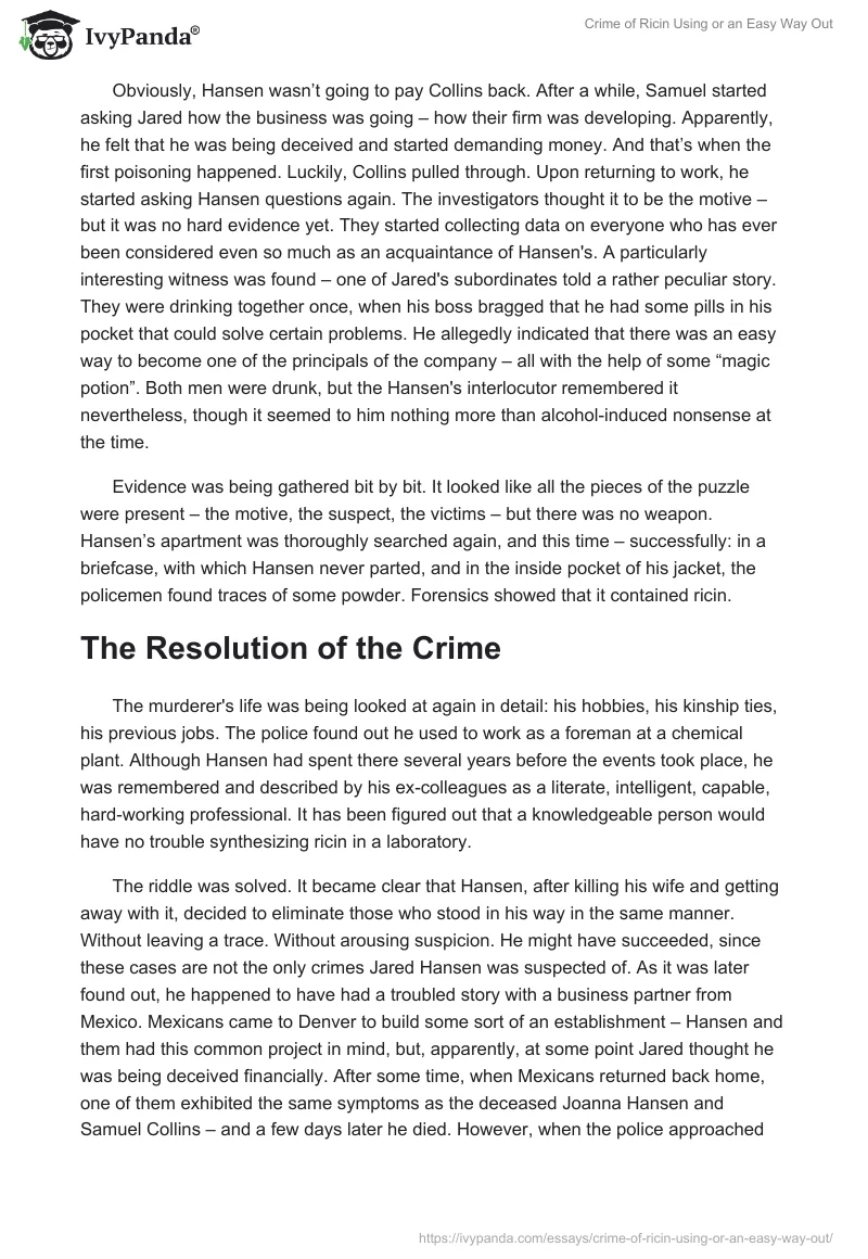 Crime of Ricin Using or an Easy Way Out. Page 4