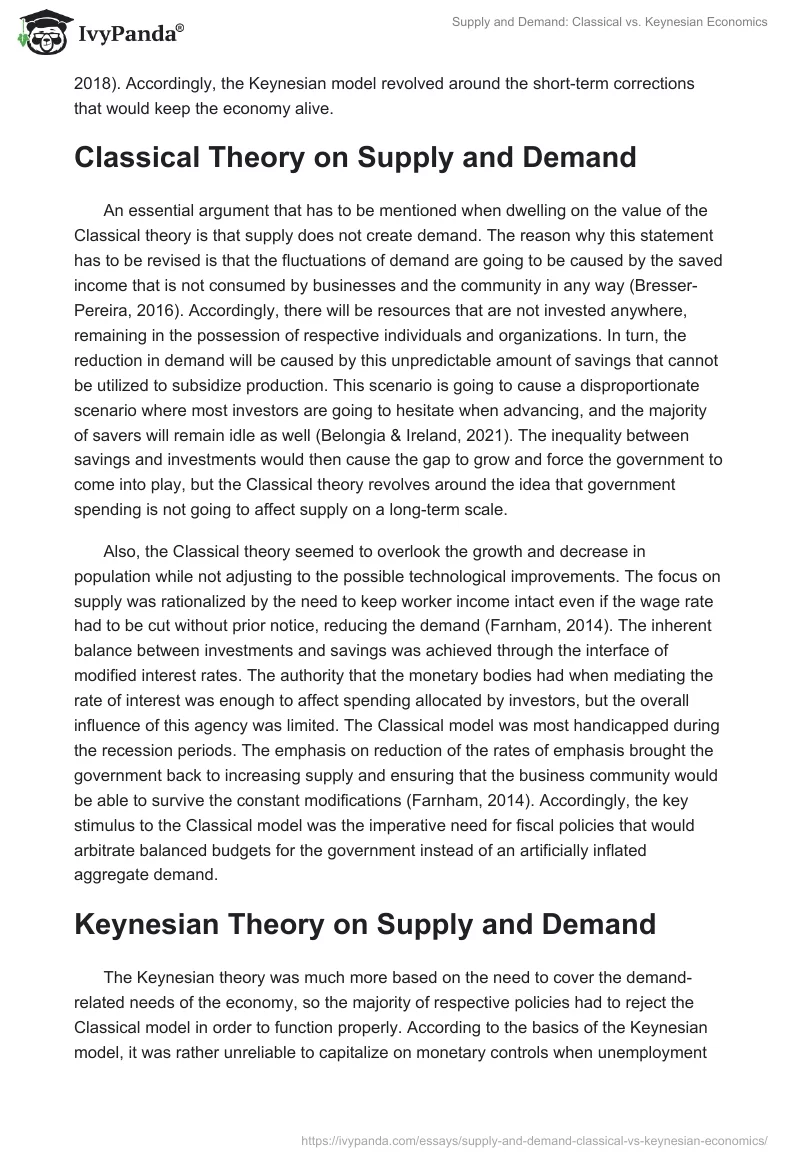 Supply and Demand: Classical vs. Keynesian Economics. Page 2