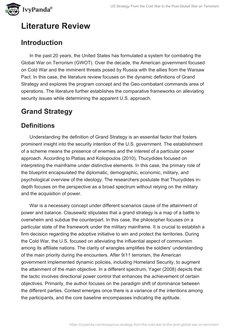 US Strategy From the Cold War to the Post-Global War on Terrorism. Page 2