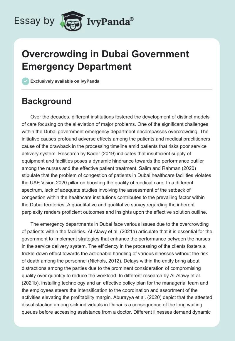Overcrowding in Dubai Government Emergency Department. Page 1