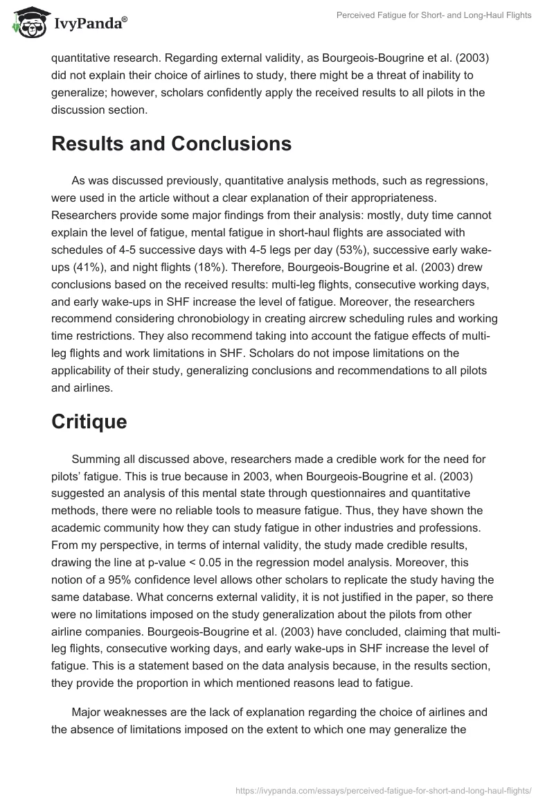 Perceived Fatigue for Short- and Long-Haul Flights. Page 3