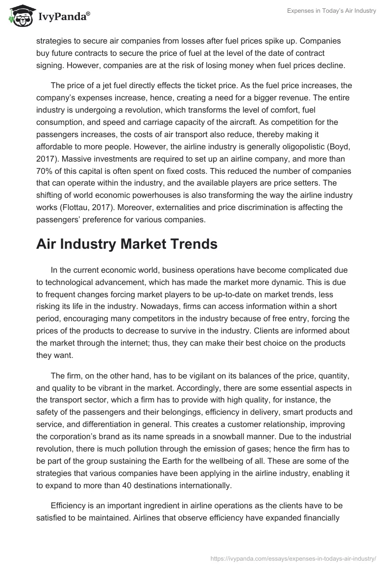 Expenses in Today’s Air Industry. Page 2