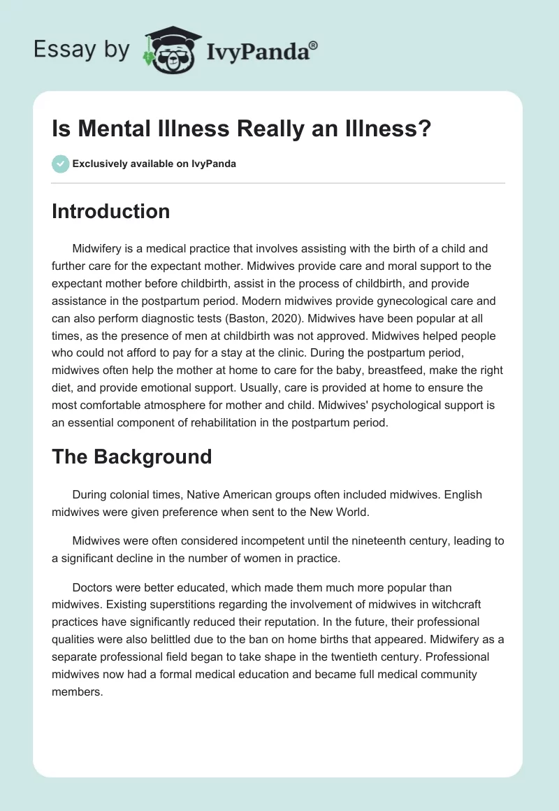 Is Mental Illness Really an Illness?. Page 1