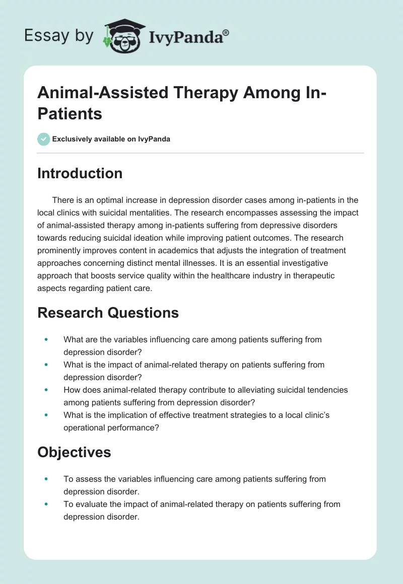 Animal-Assisted Therapy Among In-Patients. Page 1