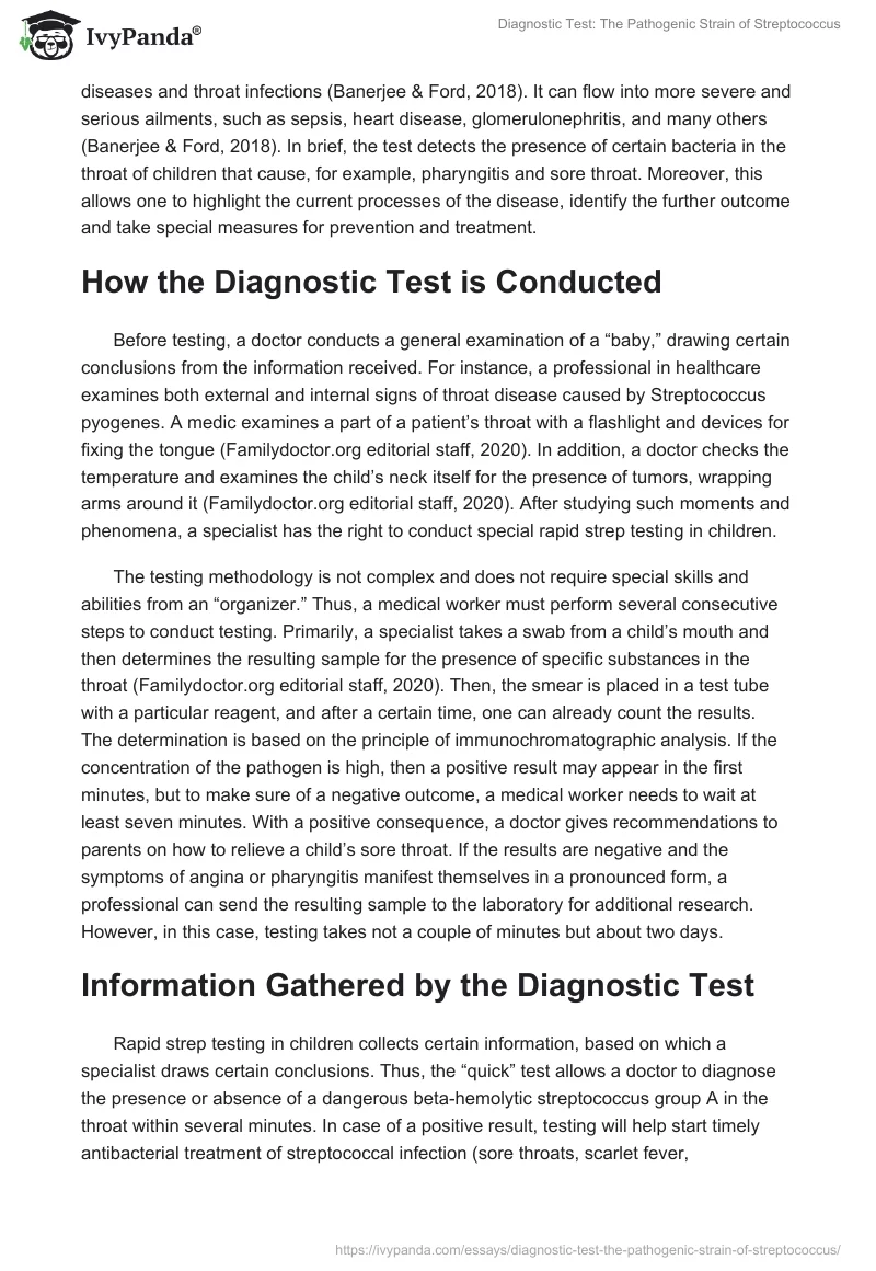 Diagnostic Test: The Pathogenic Strain of Streptococcus. Page 2