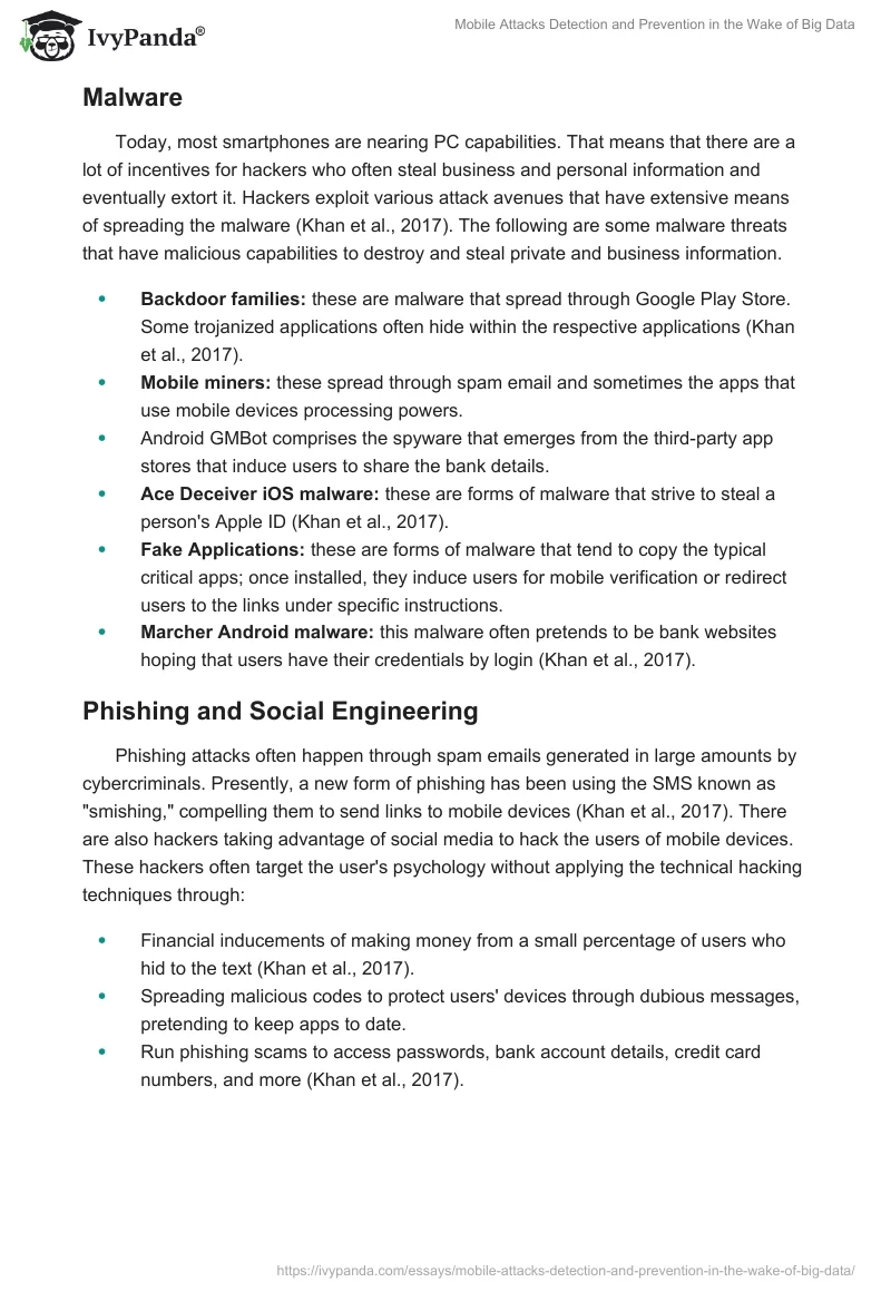 Mobile Attacks Detection and Prevention in the Wake of Big Data. Page 3