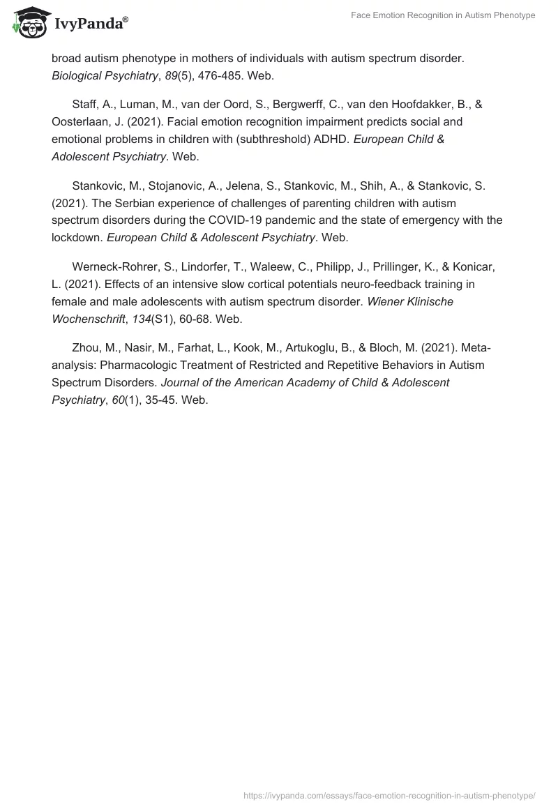 Face Emotion Recognition in Autism Phenotype. Page 4