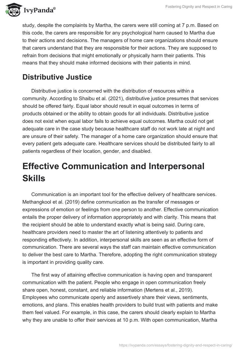 Fostering Dignity and Respect in Caring. Page 4