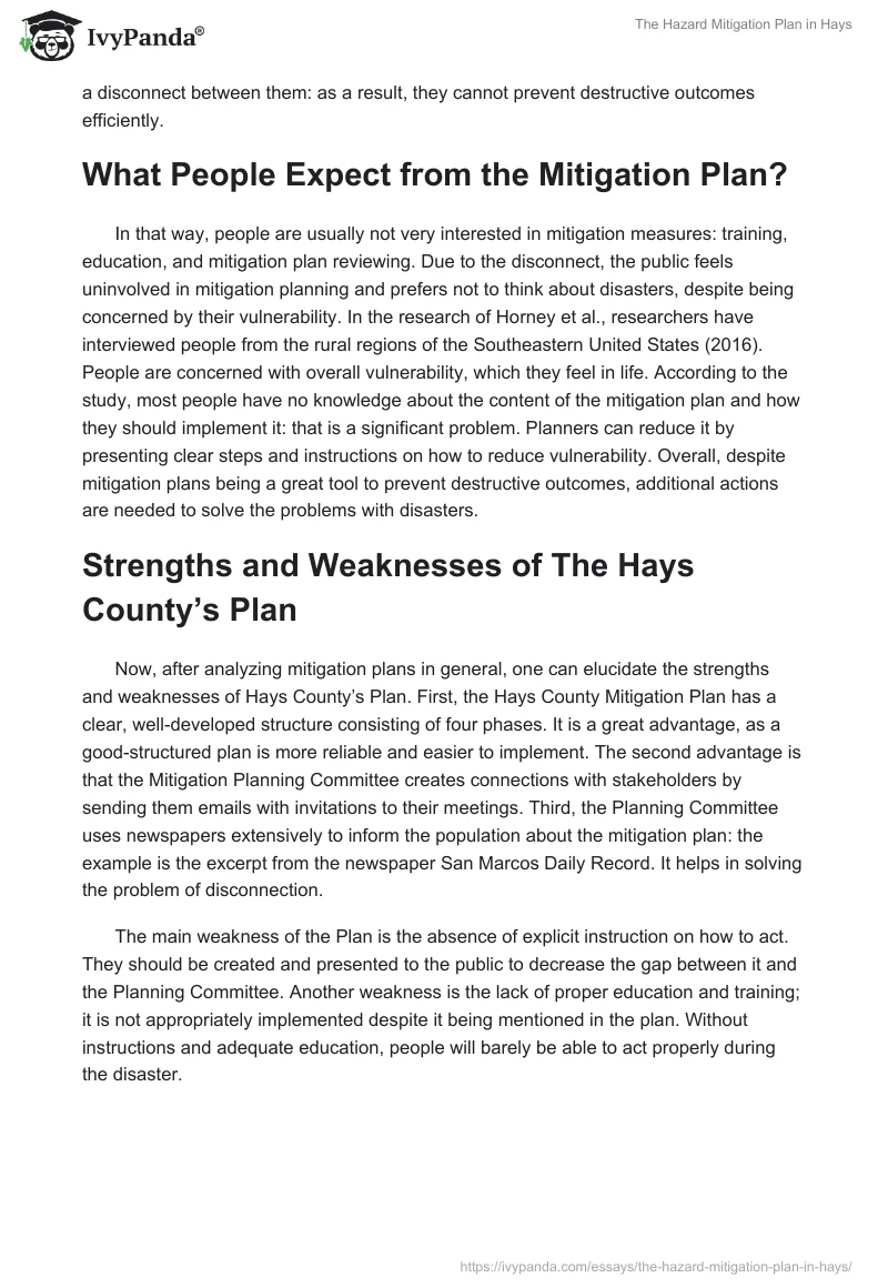 The Hazard Mitigation Plan in Hays. Page 3