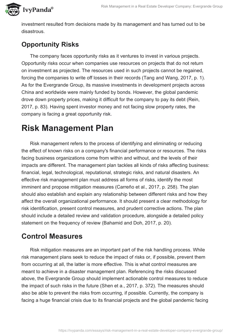 Risk Management in a Real Estate Developer Company: Evergrande Group. Page 4