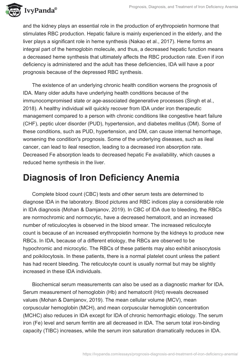 Prognosis, Diagnosis, and Treatment of Iron Deficiency Anemia. Page 2