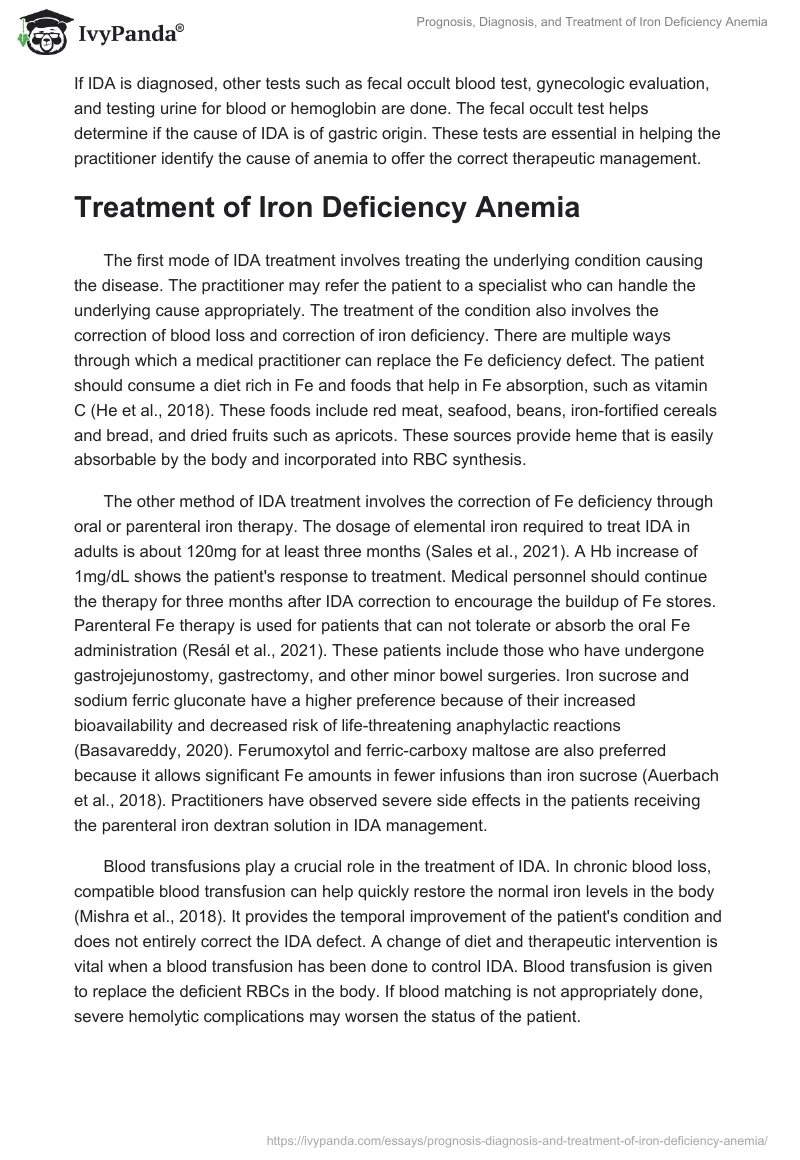 Prognosis, Diagnosis, and Treatment of Iron Deficiency Anemia. Page 3