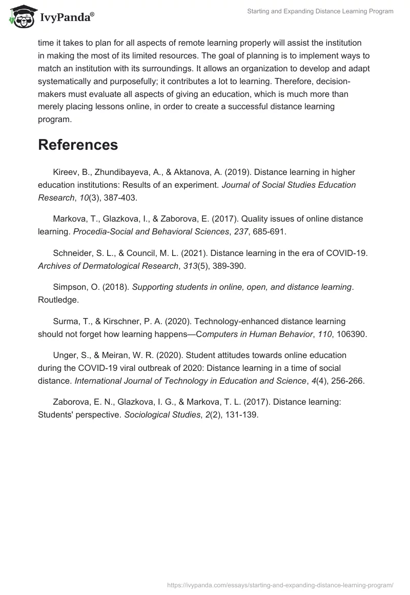 Starting and Expanding Distance Learning Program. Page 3