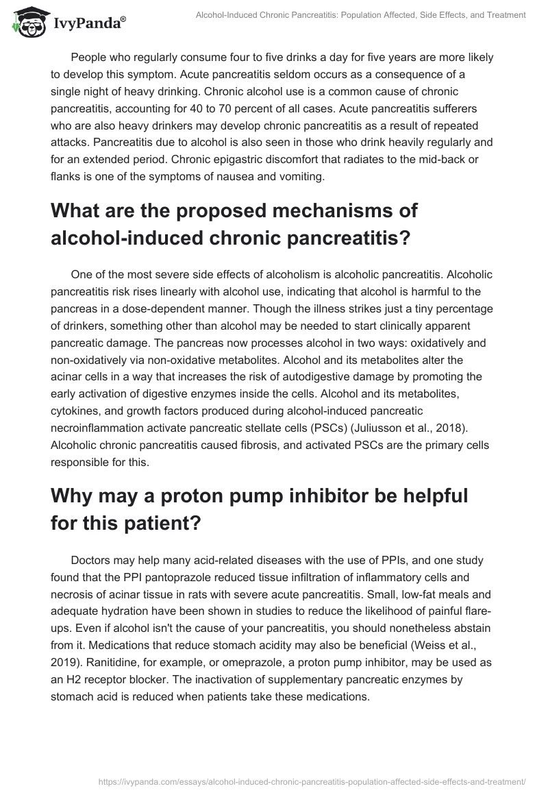 Alcohol-Induced Chronic Pancreatitis: Population Affected, Side Effects, and Treatment. Page 2