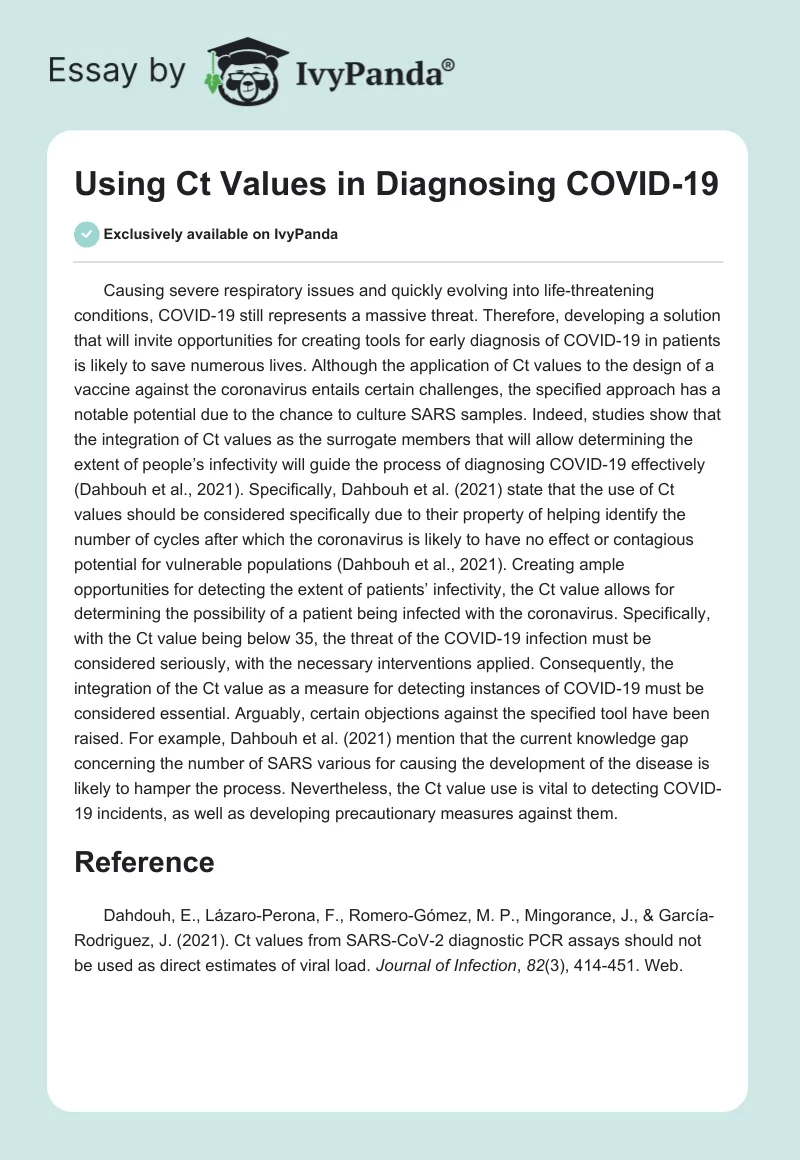 Using Ct Values in Diagnosing COVID-19. Page 1