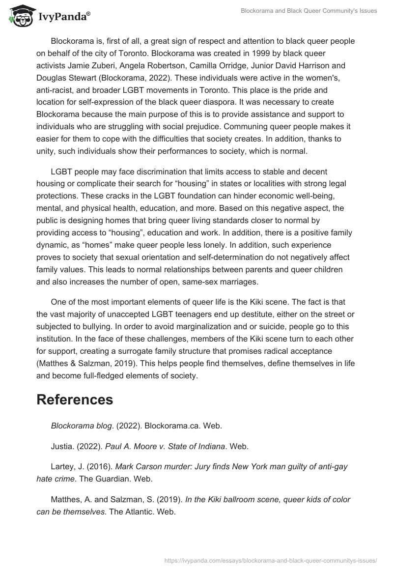 Blockorama and Black Queer Community's Issues. Page 2